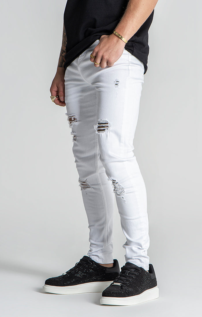 White GK Destroyed Jeans