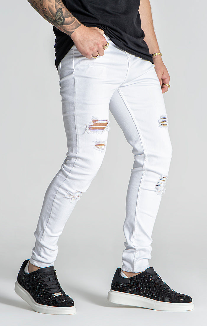 White GK Destroyed Jeans
