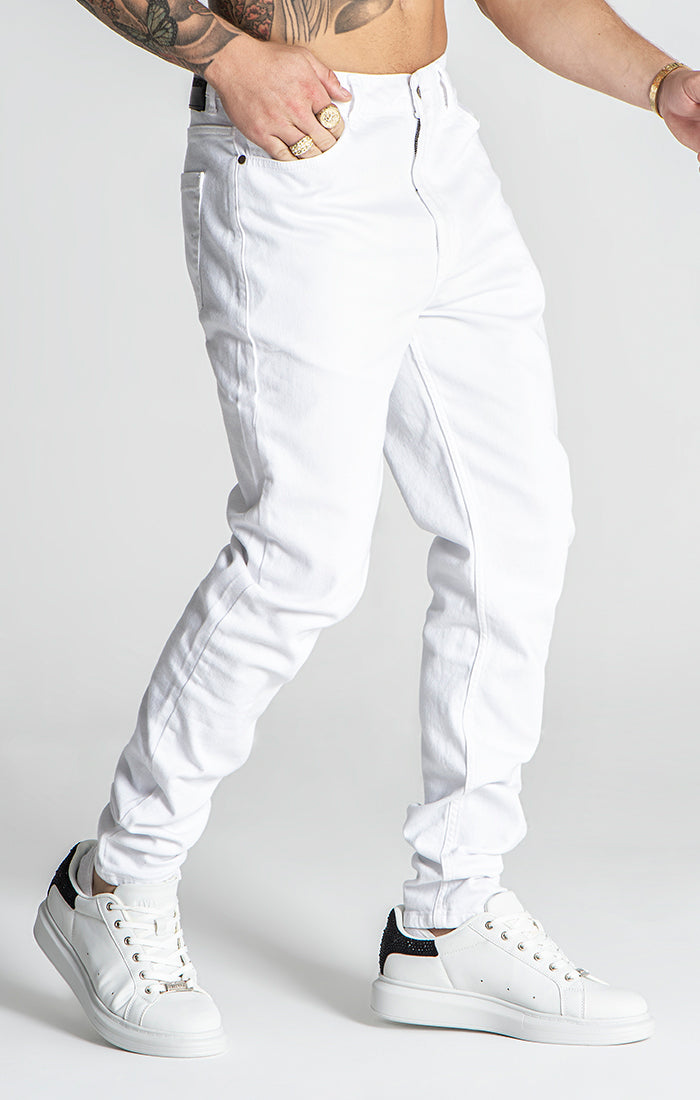 White GK Slim Fit Jeans