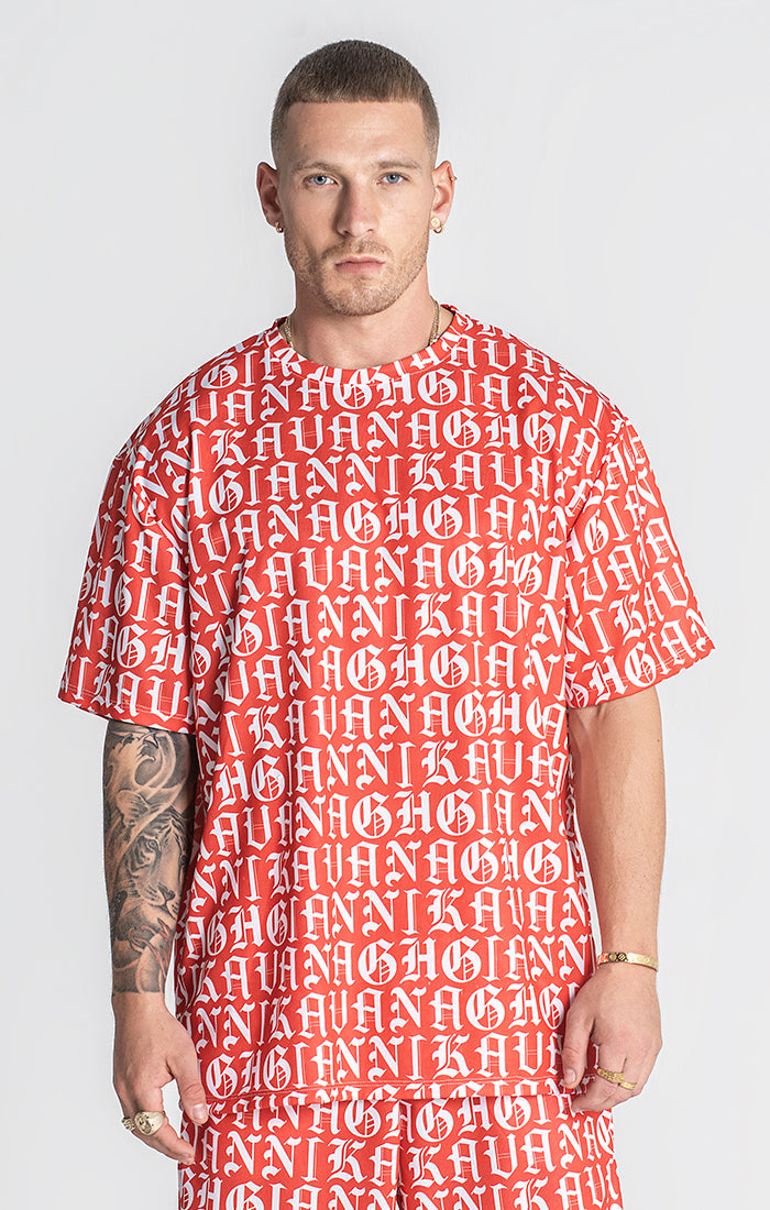 Red Message Oversized Tee