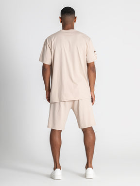 Beige Ripped Oversized Tee