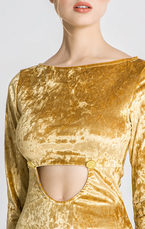 Gold Sunlight Cut-Out Dress