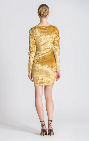 Gold Sunlight Cut-Out Dress