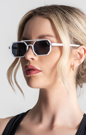 White Hexa Sunglasses