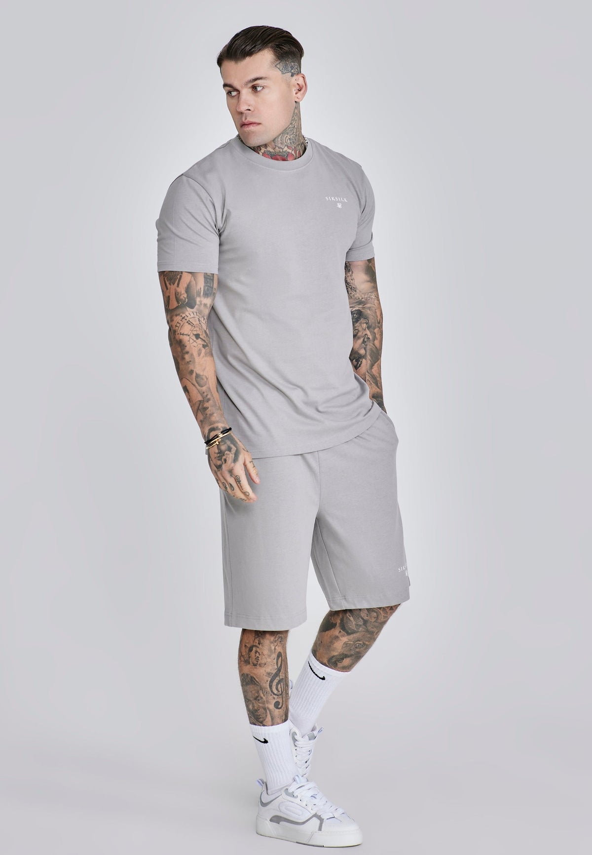 Grey T-Shirt and Shorts Set