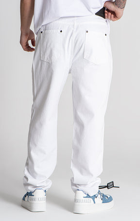 White GK Balloon Jeans