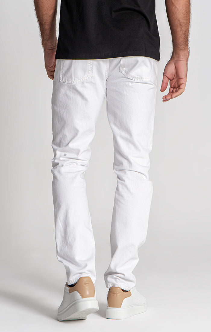 White Straight-Leg Jeans