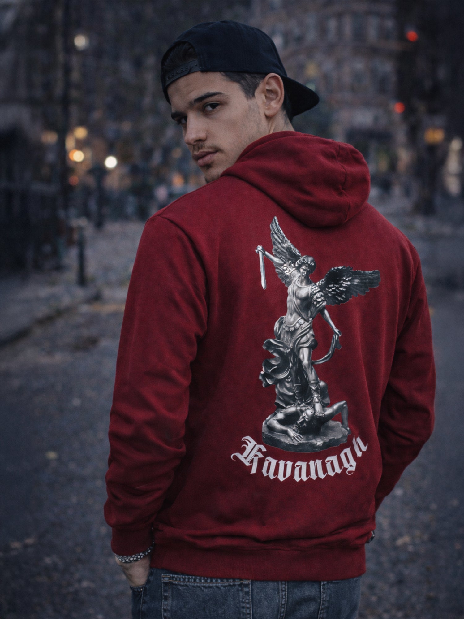 Burgundy Warrior Angel Hoodie