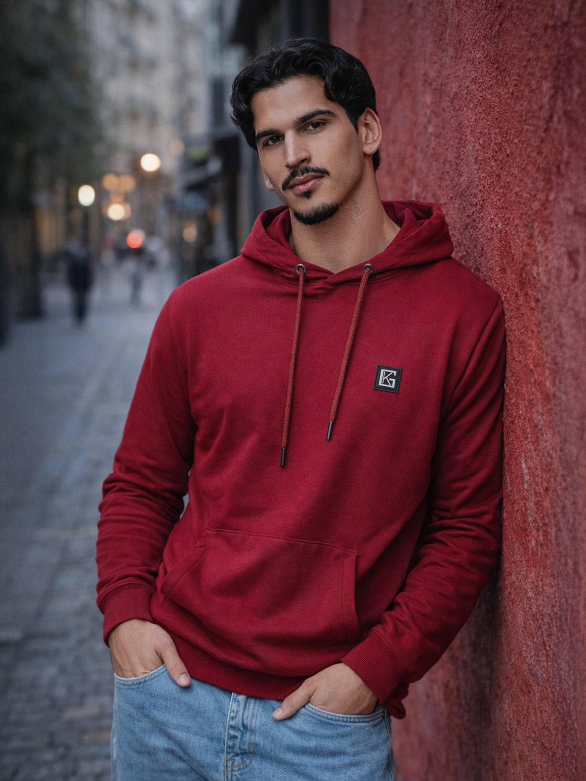 Burgundy GK Plaque Hoodie