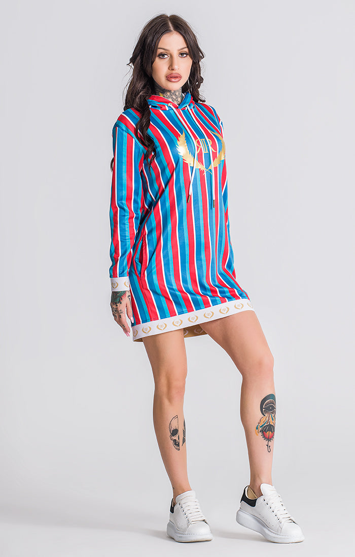 Multicolor Exotic Vibe Hoodie Dress