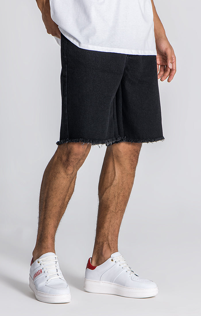 Black Scorpio Denim Shorts