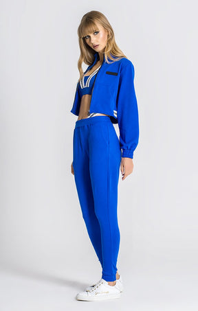 Blue Text Me Cropped Jacket