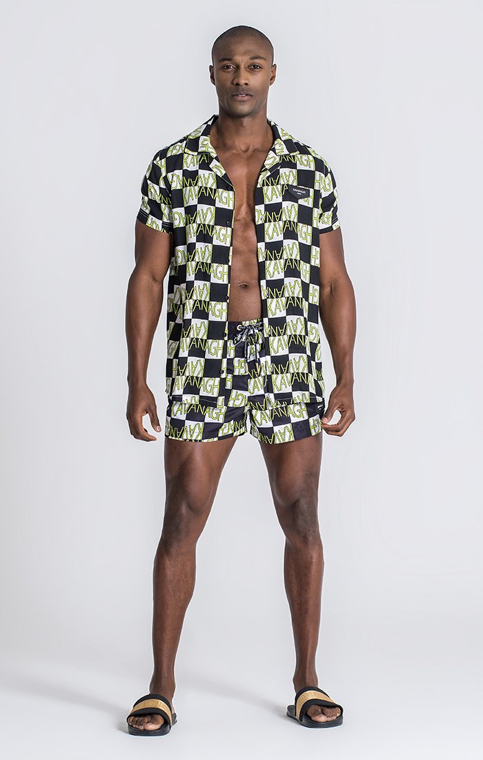 Checkerboard Print Hawaiian Shirt