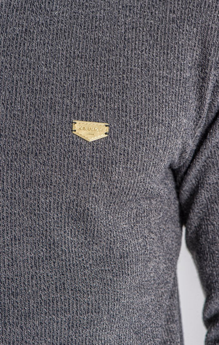 Grey Core Turtleneck Medal Sweater