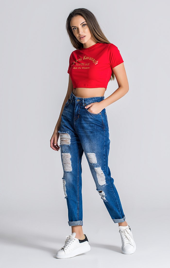 Red Couture Cropped Tee