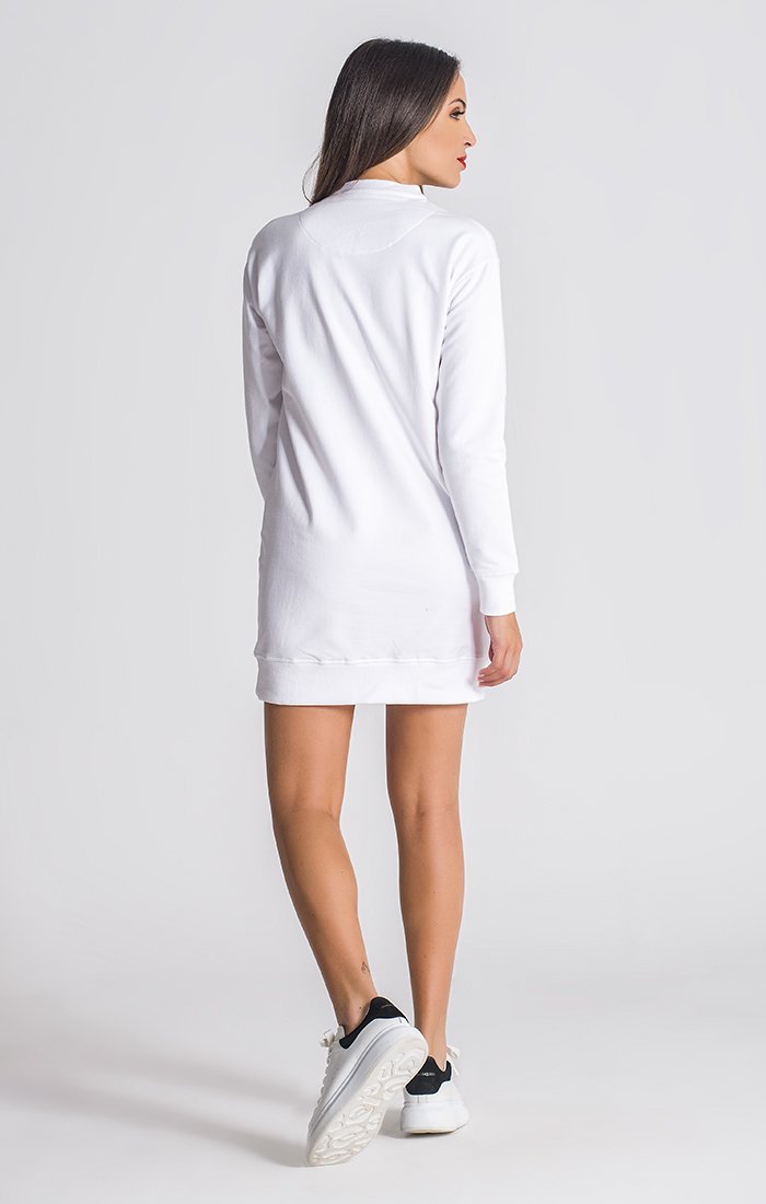 White Mystic Reflection Sweater Dress