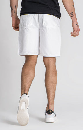 White Regular Waist Shorts