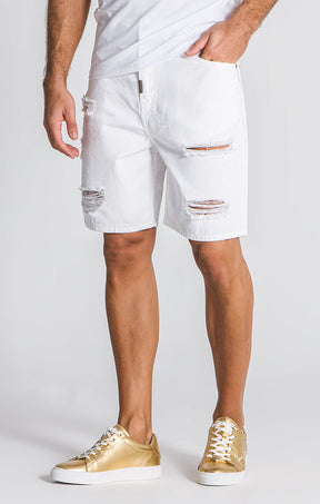 White Spotlight Denim Shorts